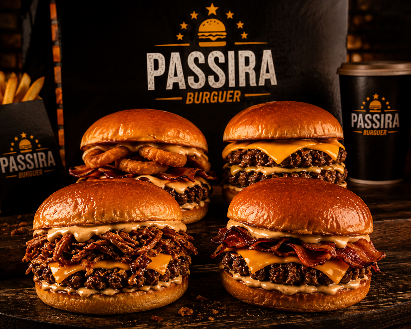 Seleção de hambúrgueres Passira Burguer